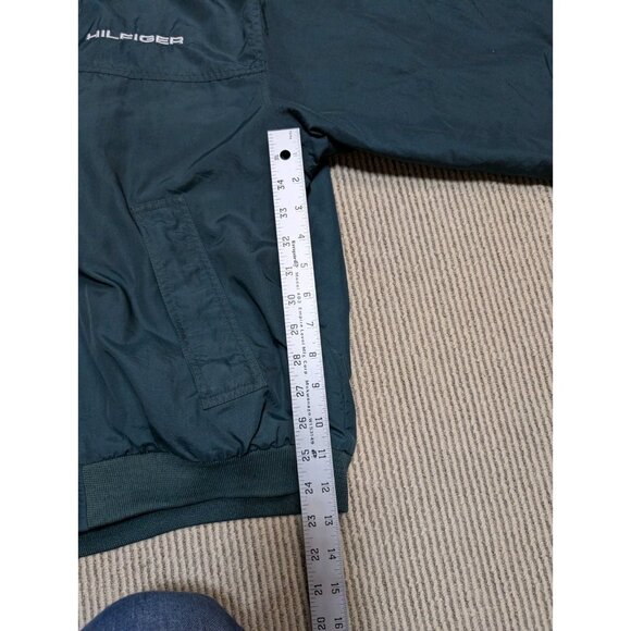 Vintage Tommy Hilfiger Windbreaker Jacket Large Green Yellow Fleece - Picture 8 of 16